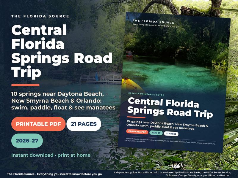 Central Florida Springs Road Trip printable PDF guide cover